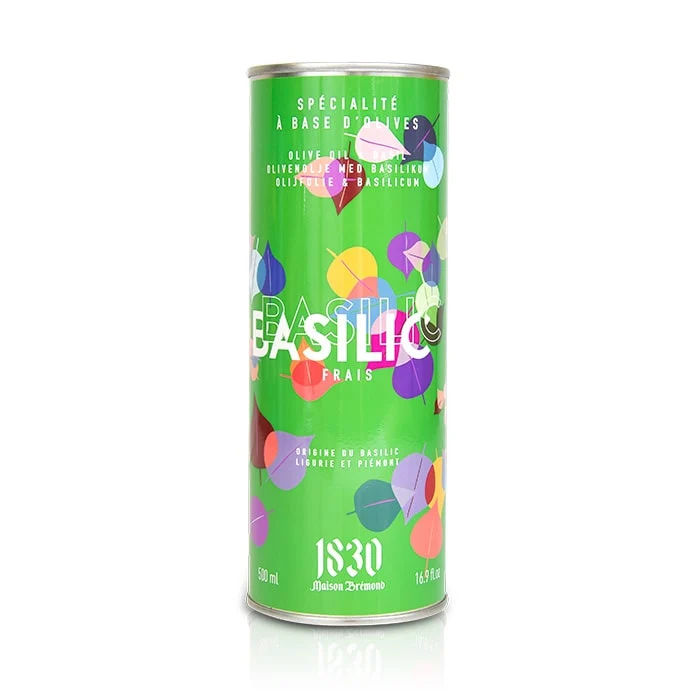 Huile d'Olive Extra Vierge aromatisée au Basilic | 500 ml