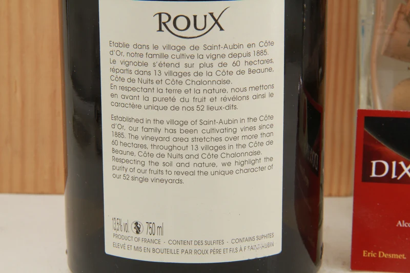 Saint-Aubin 1er Cru La Chatenière. Roux Père & Fils. 2014