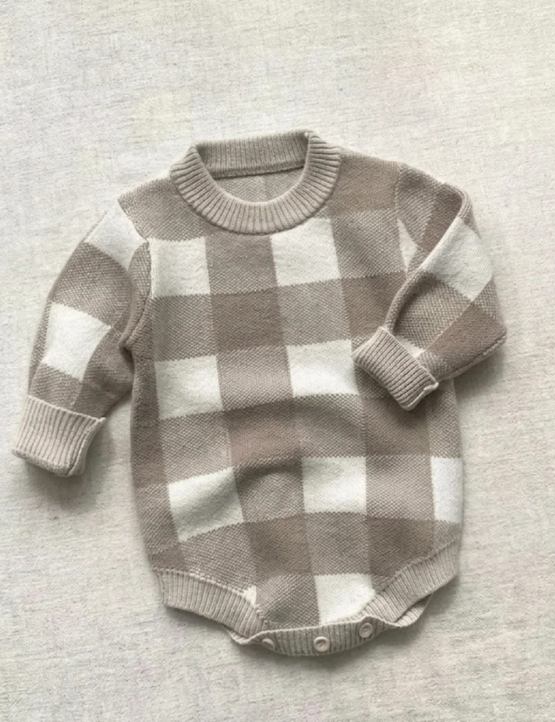 Combinaison bébé garçon carreaux manches longues – Kali
