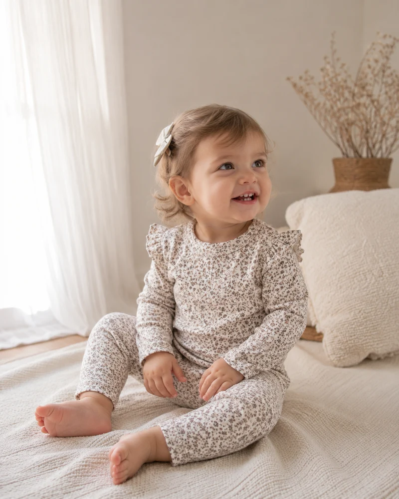 Ensemble bébé fille 3 pièces fleuri printemps – Kali