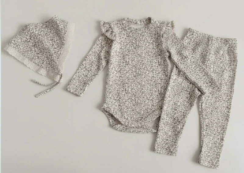 Ensemble bébé fille 3 pièces fleuri printemps – Kali