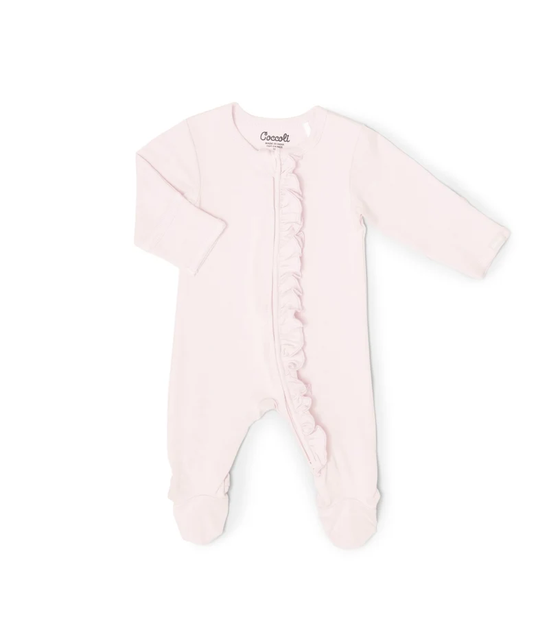 Grenouillère bébé rose en Tencel Coccoli dernière pièce