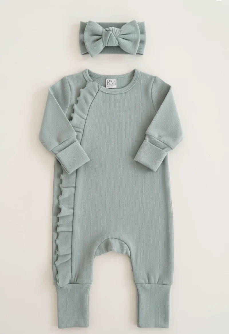 Combinaison bébé fille avec bandeau en coton doux – Kali