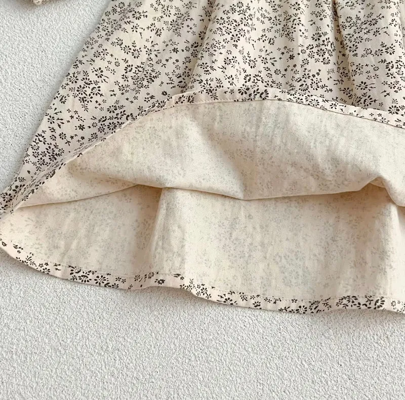Robe fille coton fleurs brunes Kali