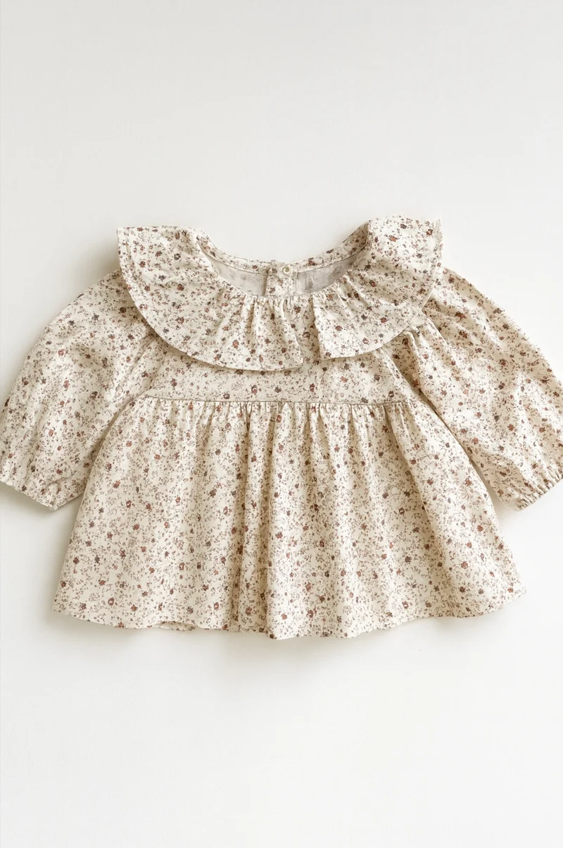 Chemise bébé fille fleurie en coton doux – Blush