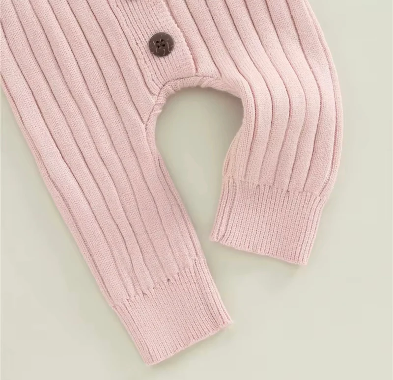 Barboteuse bébé fille en tricot doux – Kaki Lilas