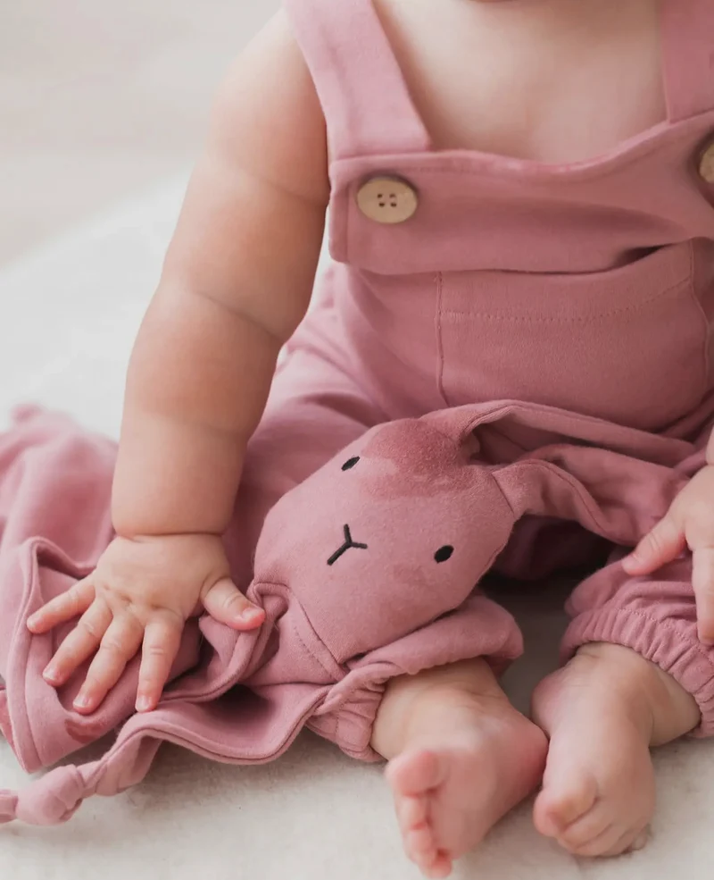 Doudou bébé Lapin brossé Lovey-Berry coton bio