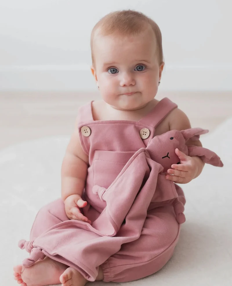 Doudou bébé Lapin brossé Lovey-Berry coton bio