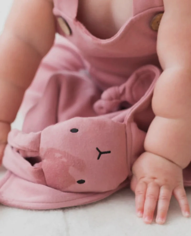 Doudou bébé Lapin brossé Lovey-Berry coton bio