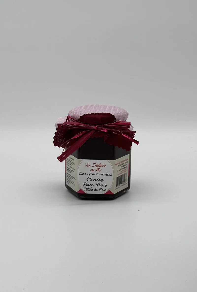 CONFITURE CERISE BAIE ROSE PETALE DE ROSE 290G