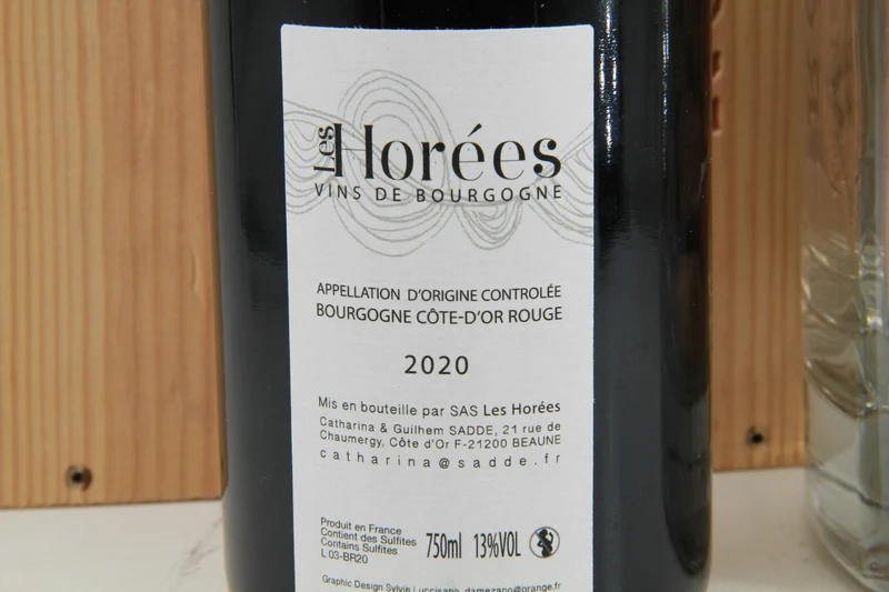 Bourgogne Rouge Le Vieux Sage Les Horées. 2020