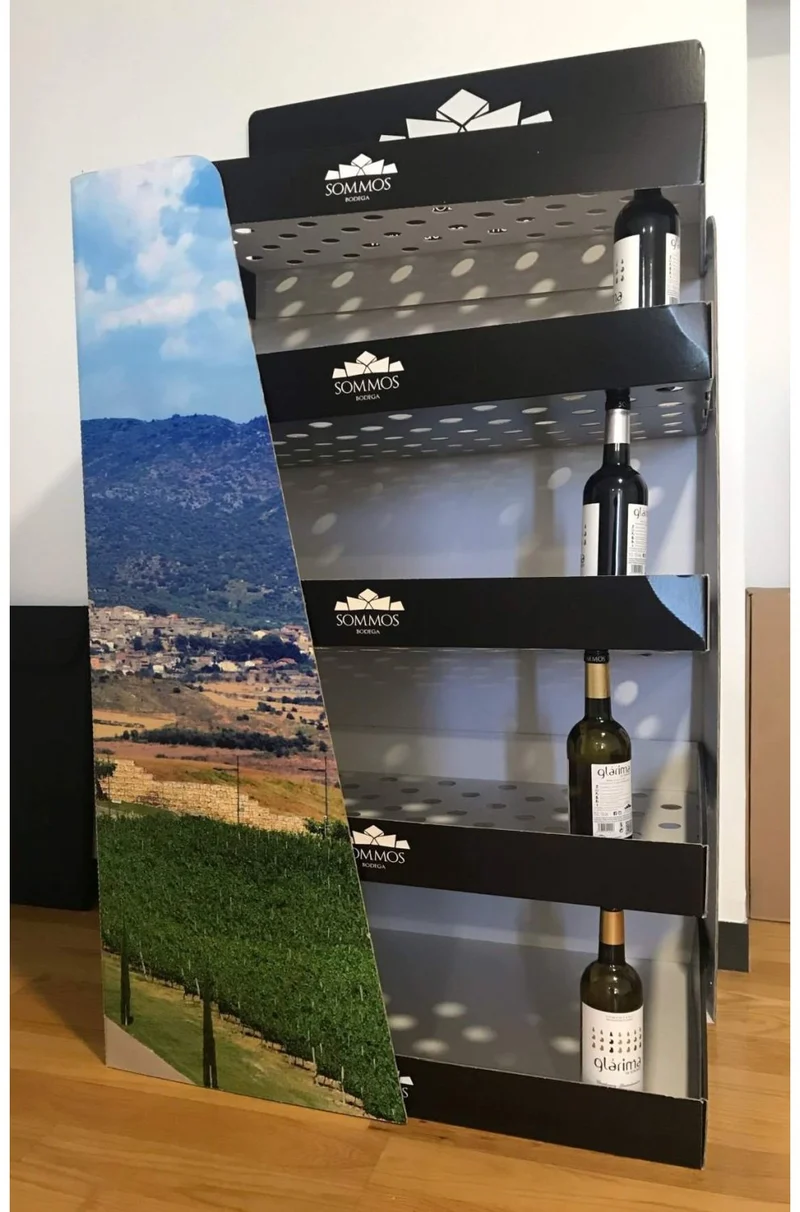 (SOMMO) wine display range > 2,23€ / 208 conic bottles .
