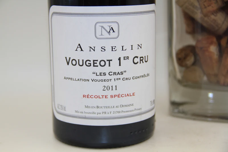 - Vougeot 1er Cru "Les Cras " récolte spéciale **2011** Domaine Anselin