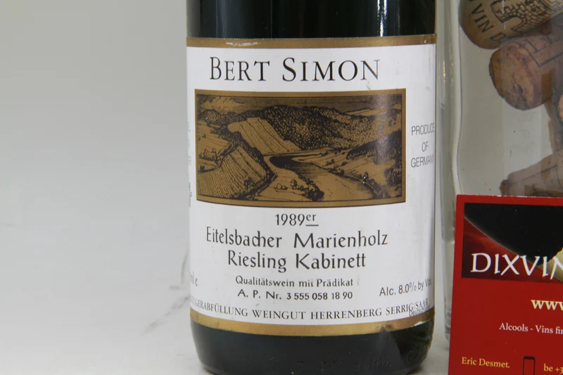Eitelsbacher Marienholz Reisling Kabinett Bert Simon. 1989
