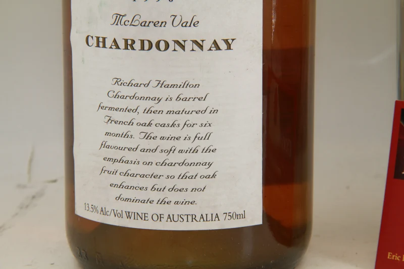 Chardonnay McLaren Vale. Richard Hamilton 1996 Australie