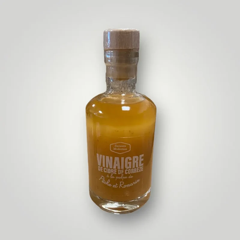 Vinaigre de cidre de Corrèze à la pulpe de Pêche et de Romarin - 200ml