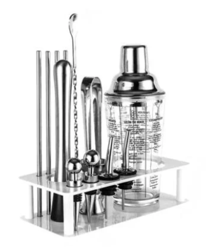 Kit cocktail shaker transparent