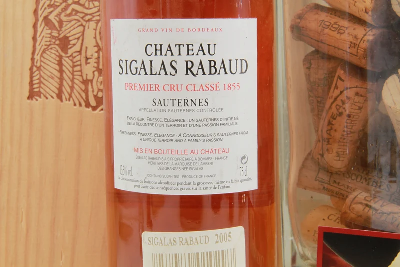Chateau Sigalas Rabaud 1erGrand Cru Classé Sauternes. 2005