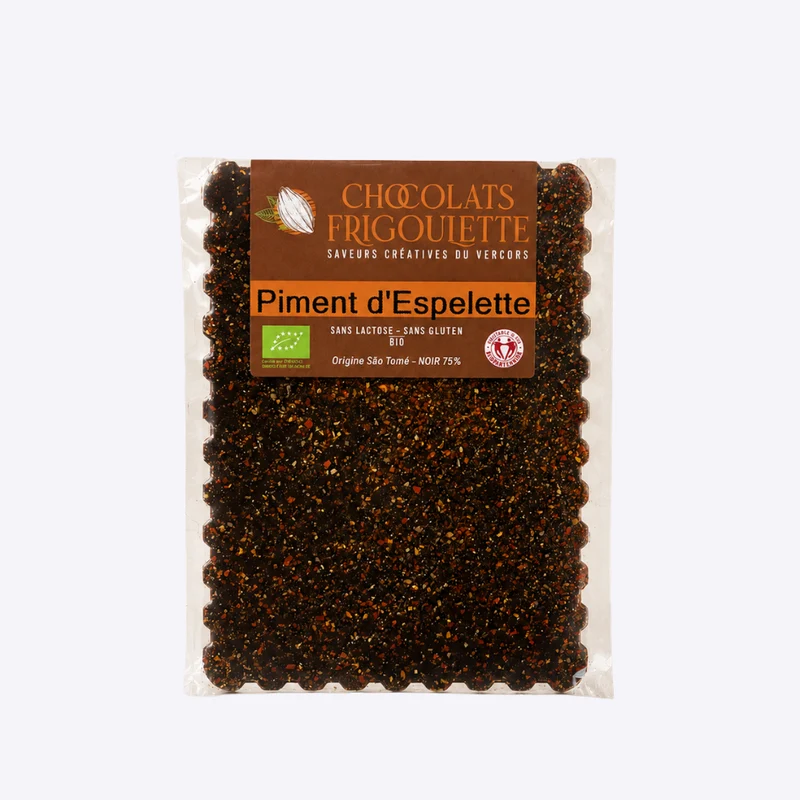 Tablette de Chocolat Noir 75% Bio Piment d'Espelette | 100g
