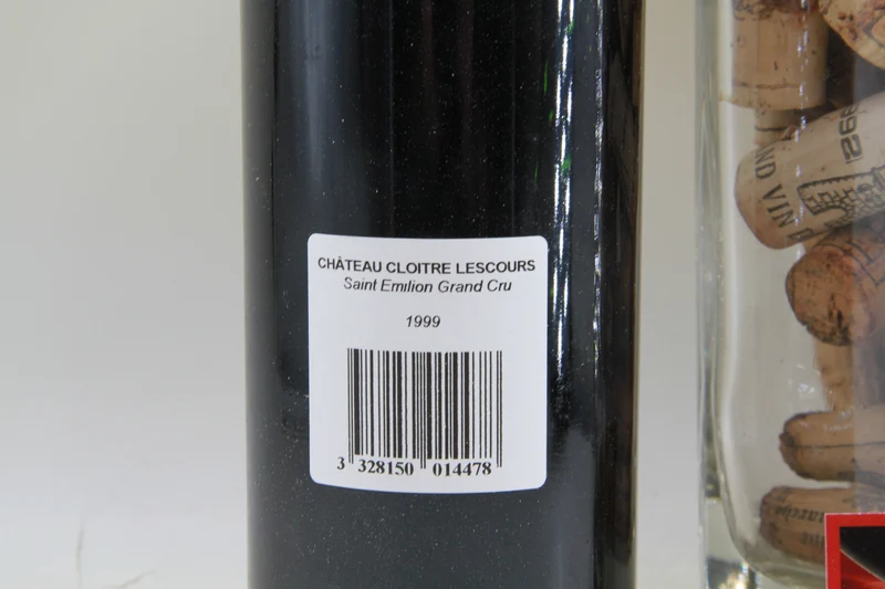 Chateau Cloitre lescours Saint émilion grand cru 1999