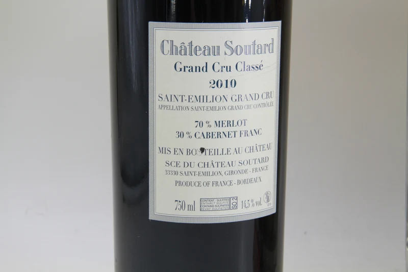 Chateau Soutard St Émilion Grand Cru Classé 2010