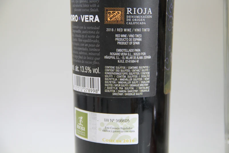 Honoro Vera Rioja 2016