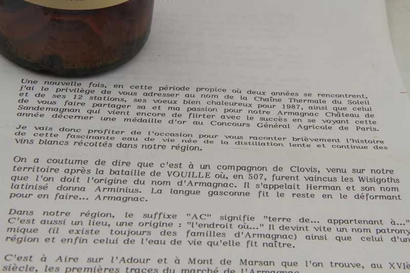 Armagnac ** 10 de fut de chène ** Chateau De Sandemagnan