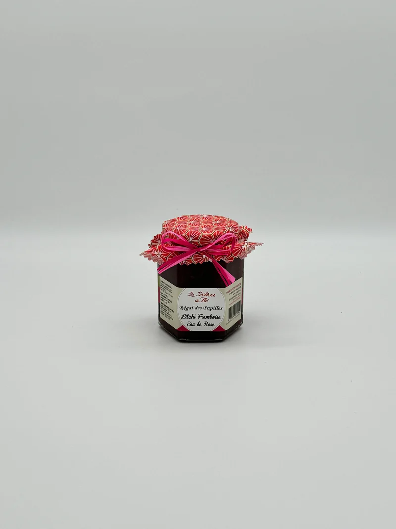 CONFITURE LITCHI FRAMBOISE EAU DE ROSE 280G
