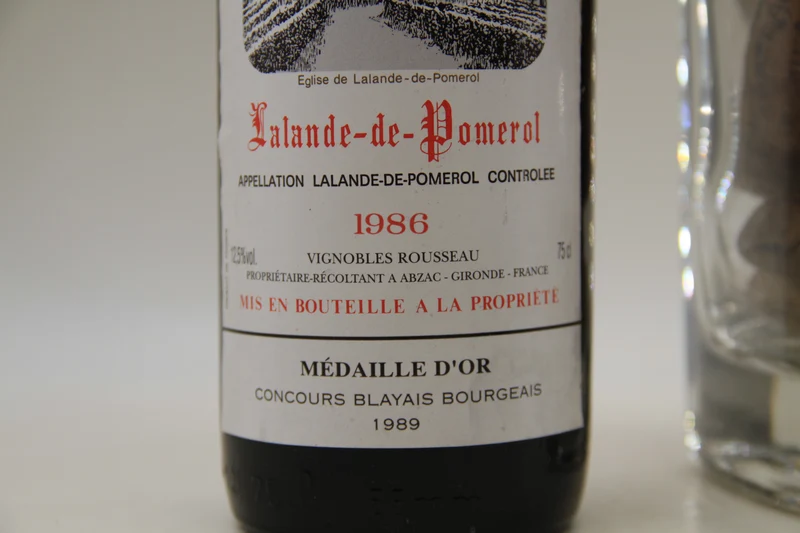 Chateau La Borderie Mondesir ** 1986 ** Lalande De Pomerol