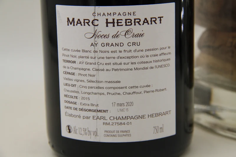 Champagne Grand Cru " Noces de Craie " **2015 ** Marc Herbrart