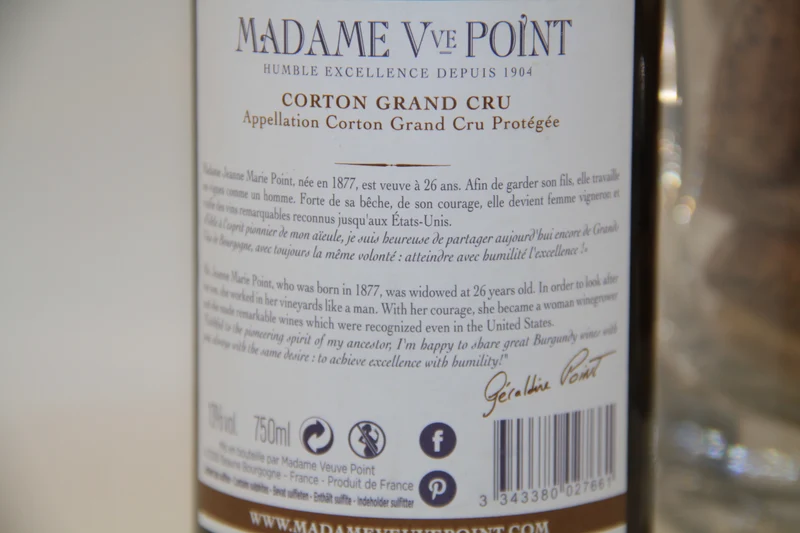 - Corton Grand Cru ** 2015 ** Madame Veuve Point