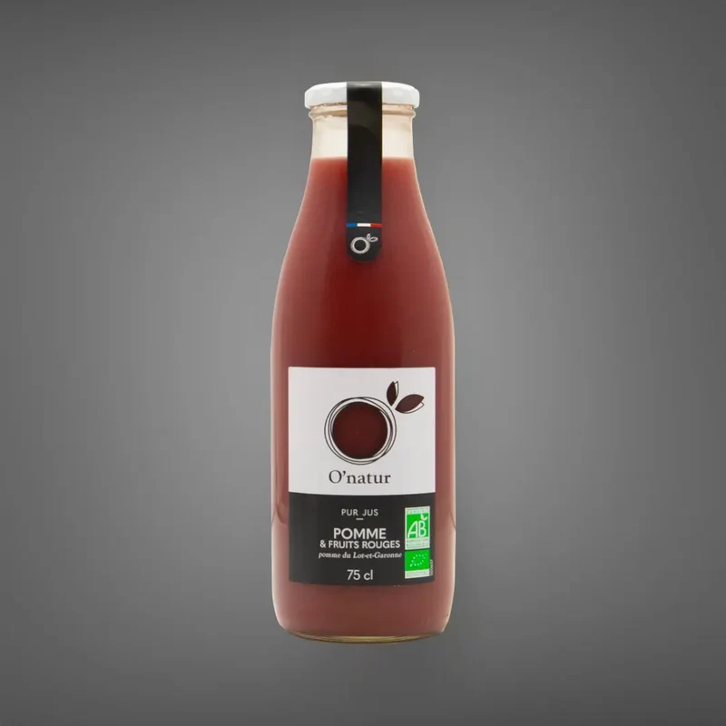 Pur Jus Pomme Bio du Lot et Garonne et Fruits Rouge Bio - 75 cL