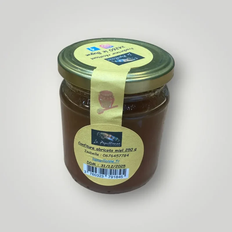 Confiture d'abricots au miel - 250g