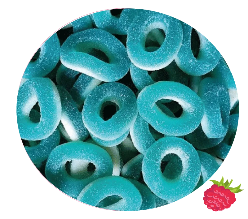 anneaux framboise sucrées