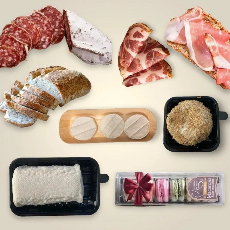 Dinner dans un panier - Plateau de charcuterie, fromage et Macarons
