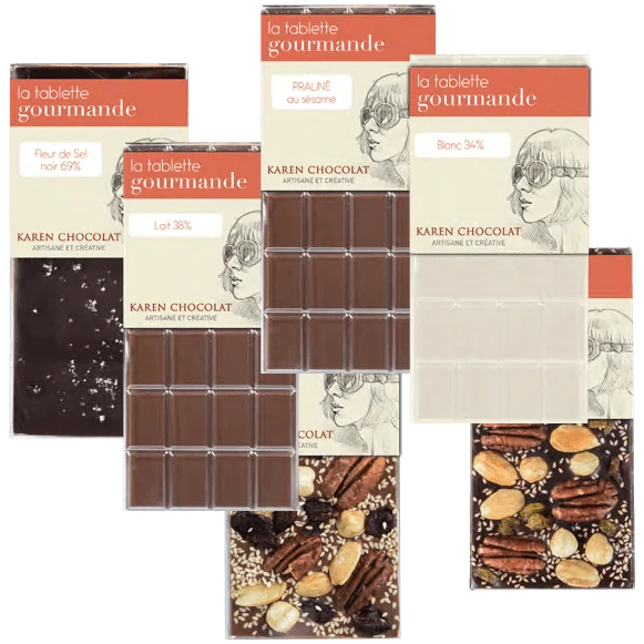 La Tablette Gourmande Chocolat Noir 69% et Praline Rose | 100g
