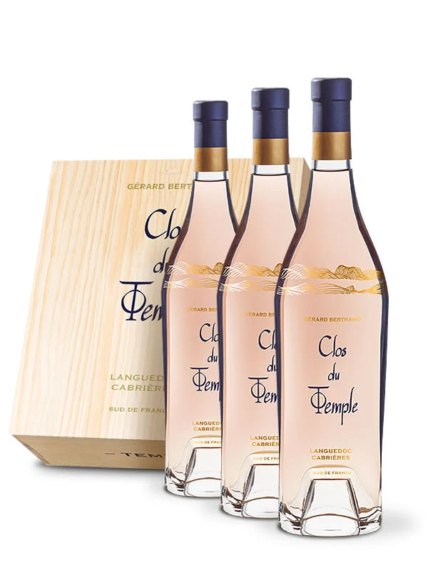 Clos du Temple AOP Languedoc Cabrières 2022 – Caisse Bois 6 bouteilles 75cl vin rosé