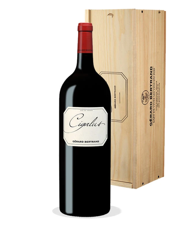 Cigalus IGP Pays d'Oc 2021 – Magnum (1,5L) avec Caisse Bois vin rouge