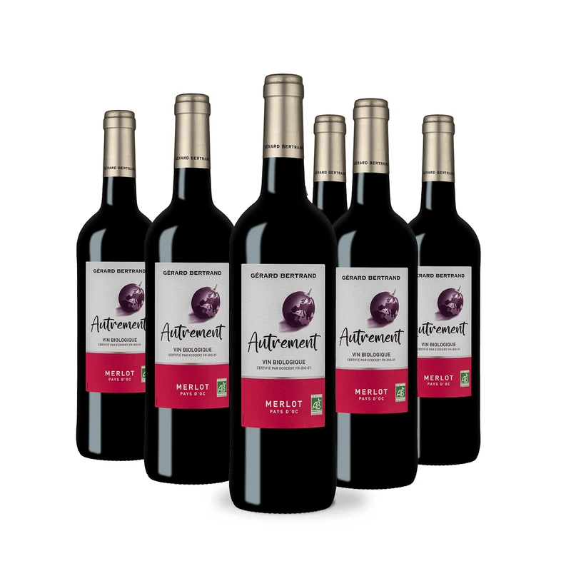 Autrement Merlot IGP Pays d'Oc 2024 – Lot 6 Bouteilles 75cl vin rouge