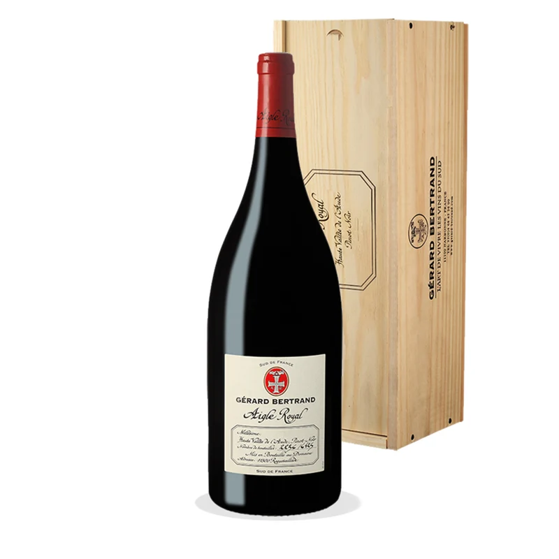 Aigle Royal Pinot Noir IGP Haute Vallée de l'Aude 2018 – Magnum 150cl avec caisse bois vin rouge