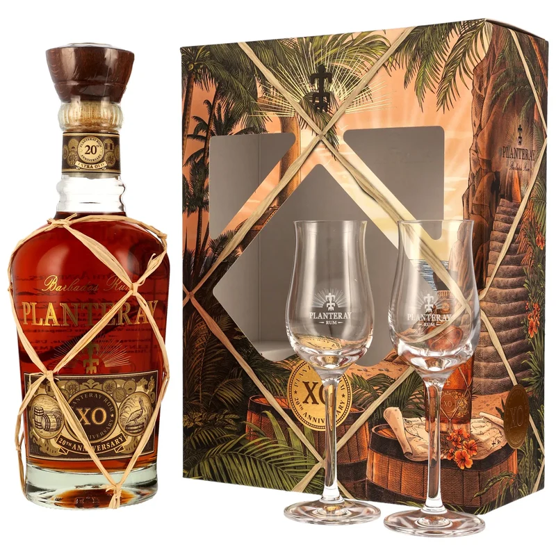 Coffret Rhum Planteray XO - Avec 2 verres -