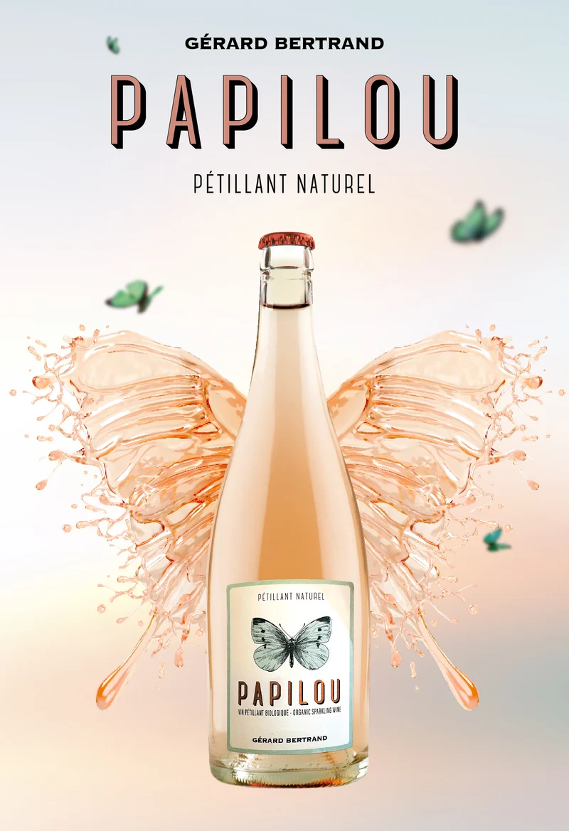 Papilou vin Pétillant Naturel rosé Vin de France 2023 – Lot 3 Bouteilles 75cl vin rosé