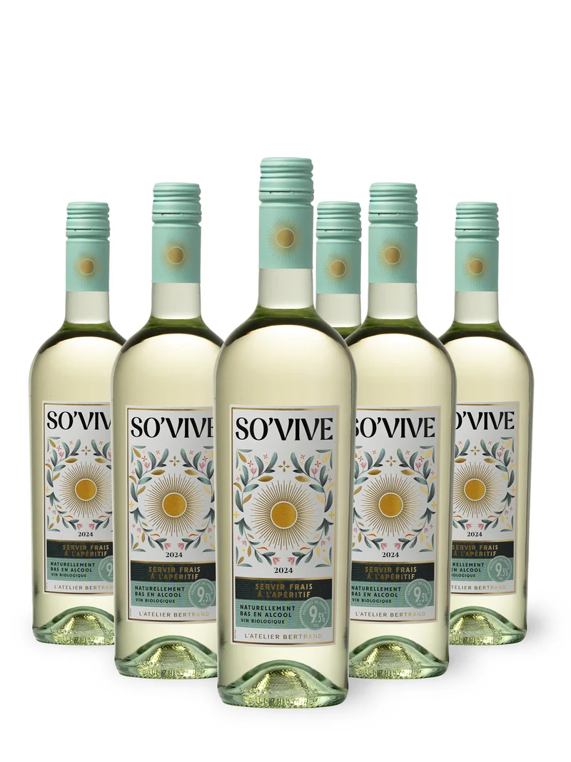 So'Vive vin blanc bio IGP Pays d'Oc 2024 – Lot 6 Bouteilles 75cl