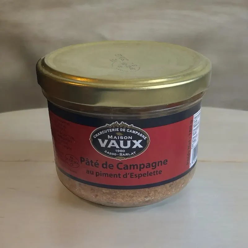 Pâté de campagne pur porc au piment d'Espelette - 180g