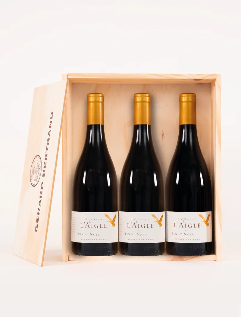 Coffret bois 3 bouteilles Domaine de l'Aigle Pinot Noir 2024