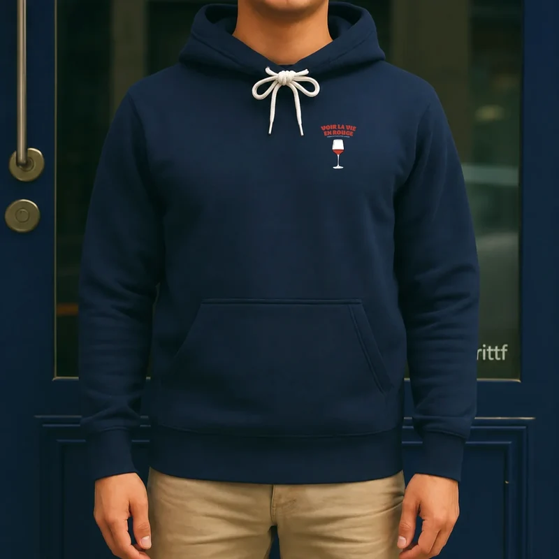 Sweat à capuche - Voir la vie en Rouge
