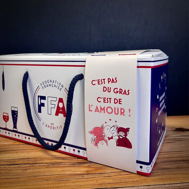 Coffret apéro gourmand "C'est pas du gras c'est de l'amour"
