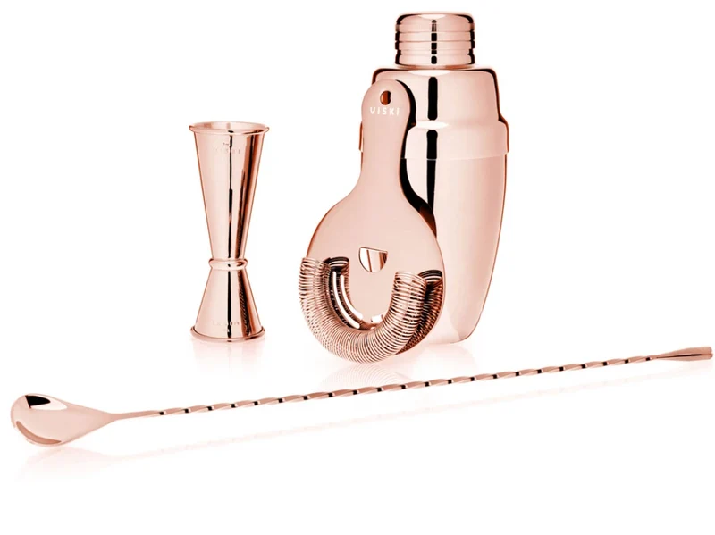 Ensemble d'accessoires de bar essential en cuivre