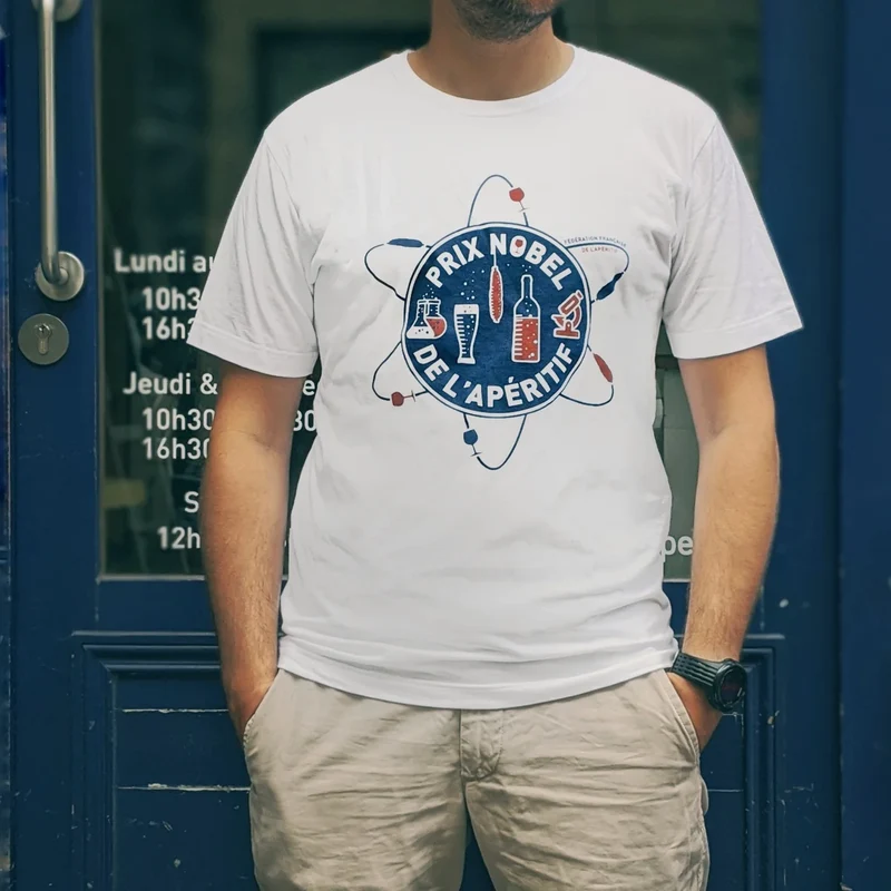 T-SHIRT PRIX NOBEL DE L'APÉRITIF - BLANC