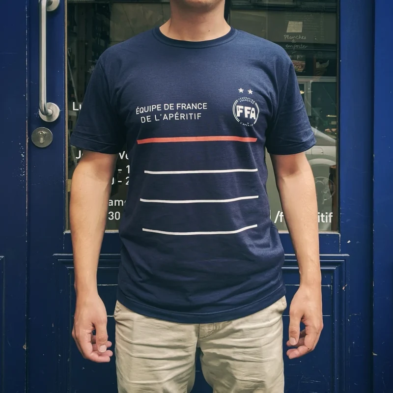 T-SHIRT ÉQUIPE DE FRANCE DE L'APÉRITIF BLEU MARINE - Homme